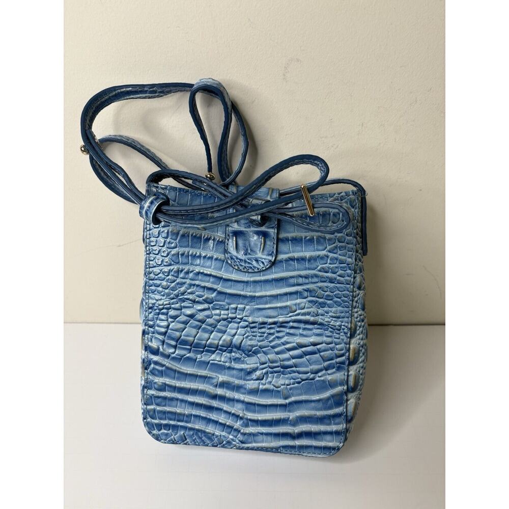 Brahmin Marley Melbourne Leather Crossbody Purse Blue Lagoon - Picture 4 of 13
